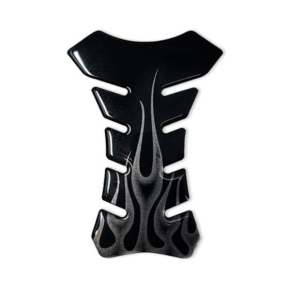 3D självhäftande skydd för motorcykeltank, Flame Black, 19 x 13 cm