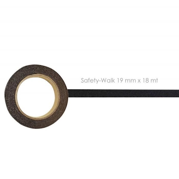 Safety Walk Anti-Slip selvklæbende rulle, sort, 19 x 18 mm