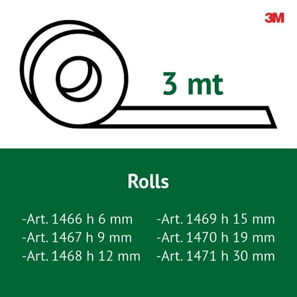 3M A.P.T. dubbelhäftande tejp 1500,- Rulle 12 mm x 3 mt