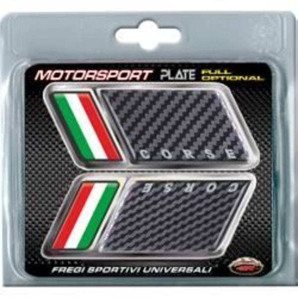 Universella sportmärken för bilar, komplett kit, Carbon Italy Flag