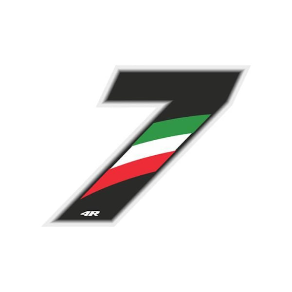 Løb nummer 7 stort, italiensk flag, 10 x 7,5 cm