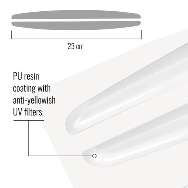 Självhäftande skyddsprofiler för bildörrar, transparent, 2 delar, 23,2 x 1,7 cm Supertransparent