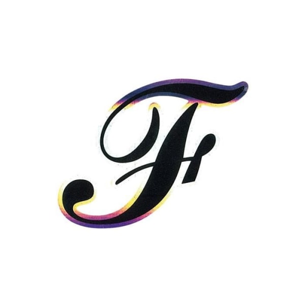 Holografisk självhäftande bokstav F, svart