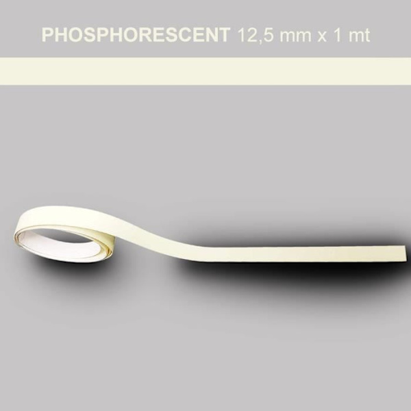 Klejende Bånd - Ikke specificeret - Fosforescerende - 12,5 mm x 1 m - Hvid - Holdbar og Modstandsdygtig