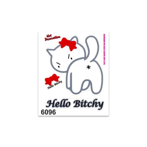 Hello Bitchy Cat Sticker Sticker, 10 x 12 cm