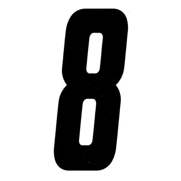 Klistermærke - Ikke specificeret - Nummer 8 - Sort - 21 cm - 3 stk.