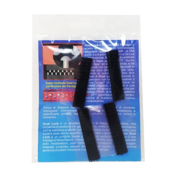 Fastgøringssystem - 3M - Dual Lock Easy Fix - Sort - 10 x 50 mm - Pakke med 4 stk. Svart