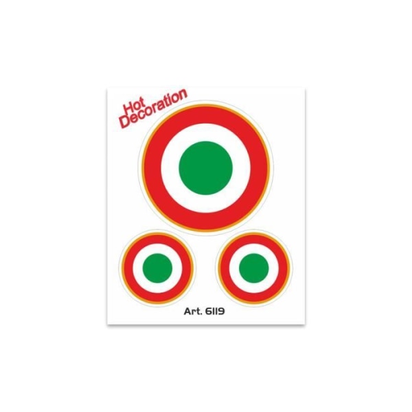 Klistermärke Roundel Klistermärke Italiens flagga, 10 x 12 cm