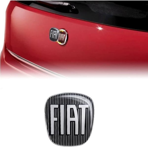 Fiat 3D Replacement Black Logo Sticker för Grande Punto, bak