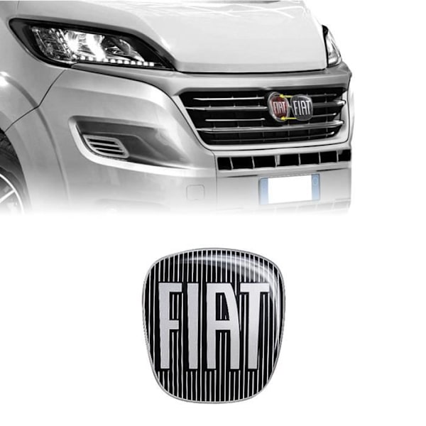 3D-klistermærke - Fiat - Ducato - Sort - Dimensioner 90x81 mm - Uoriginal