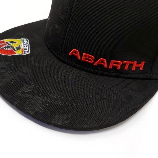 Kasket - Abarth - Officiel - Sort - Fladt visir - Høj kvalitet Svart