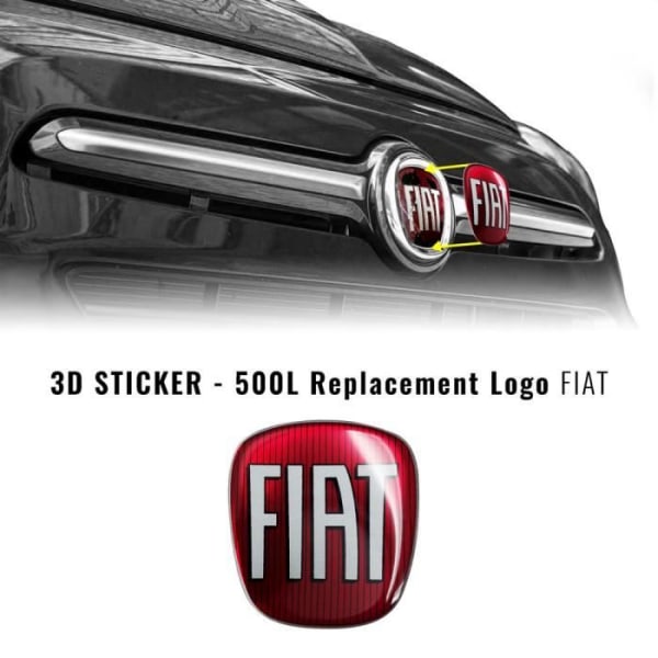 Fiat 3D Replacement Logo Sticker för 500L