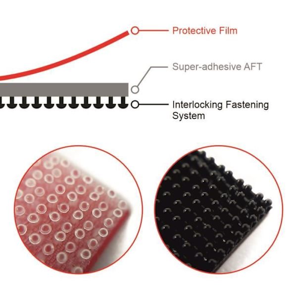 Fästsystem - Telepass - Transparent lim - Förpackning med 2 delar - Multifunktion - 50 mm Transparent