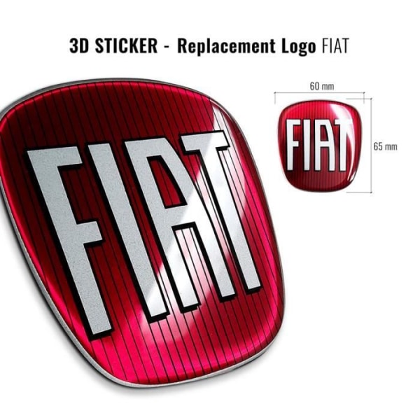 Fiat 3D Replacement Logo Sticker för Grande Punto, fram