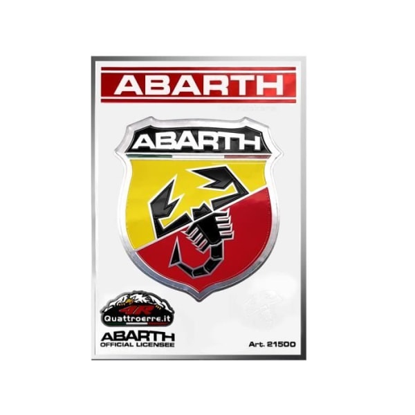 Officiell Abarth-klistermärke, logotypmärke, bräda 94 x 131 mm