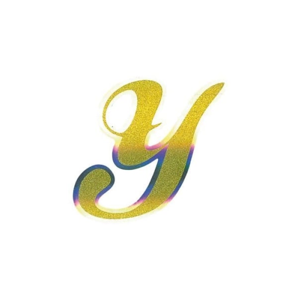 Holografisk självhäftande bokstav Y, guld