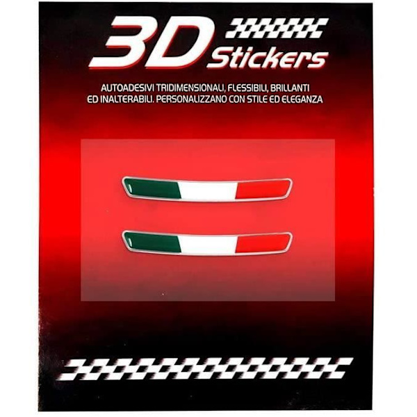 Autocollanter - Alfa - Giulietta - Italiensk Flag - 2 Stykker - 49 x 8 mm