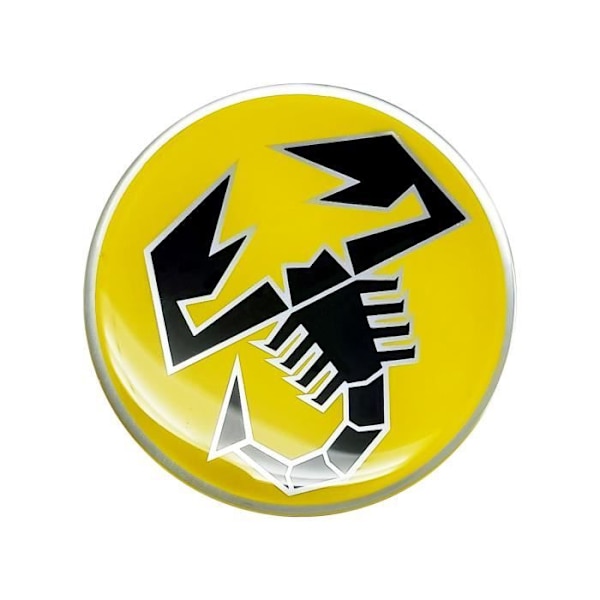 3D-mærkat - Abarth - Skorpion - Gul - Diameter 44 mm - Officiel