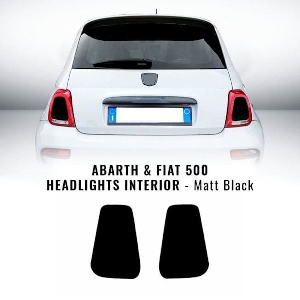 Interiördekaler - Abarth och Fiat - Strålkastare - Mattsvart - Paket med 2 - Väderbeständig