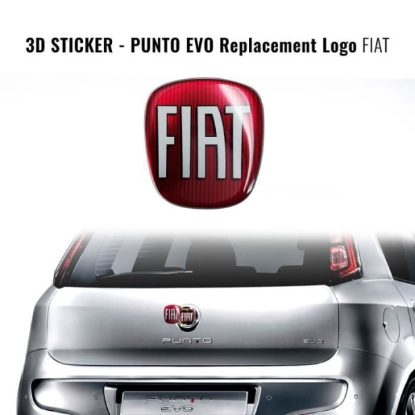 Fiat 3D ersättningslogodekal för Punto Evo, bak
