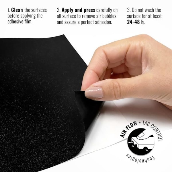 Film Adhésif Wrapping - Diamant Noir - 25 x 35 cm - Hållbar - Lätt att applicera - Estetisk effekt