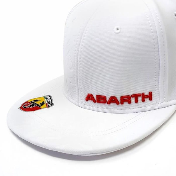 Keps - Abarth - Officiell - Vit - Platt visir - Hög kvalitet Vit