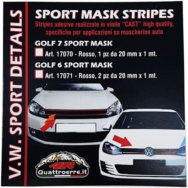 Tejp - Ej specificerat - Golf 6 - Röd - 20 mm x 1 mt - Pack om 2 stycken