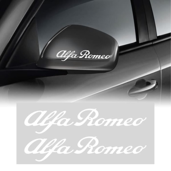 Alfa Romeo-klistermärken för bilbackspeglar eller dörrhandtag, vit, 10 cm, 2 st