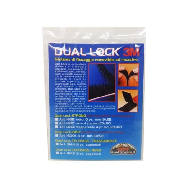 Dual Lock Telepass, 3M avtagbart fixeringssystem, Transparent, 2 delar