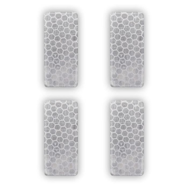 3D Reflexklistermärken - Ej specificerat - Vita rektanglar - 50 x 25 mm - 4 stycken - Ökad säkerhet