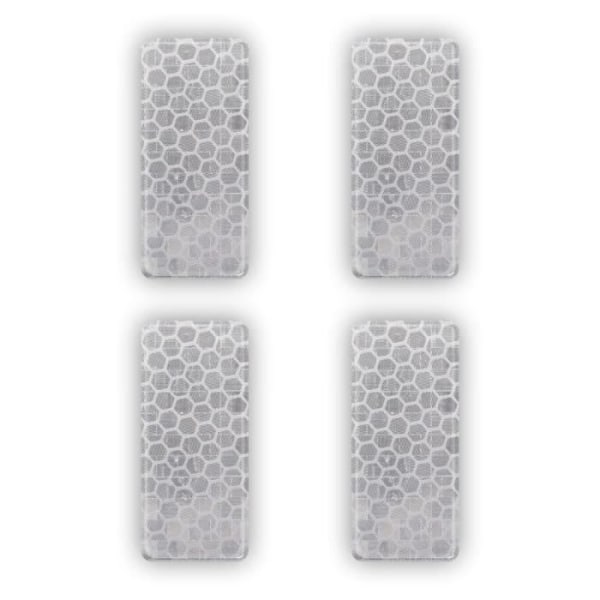 3D refraktive klistermærker - Ikke specificeret - Hvide rektangler - 50 x 25 mm - 4 stk. - Øget sikkerhed