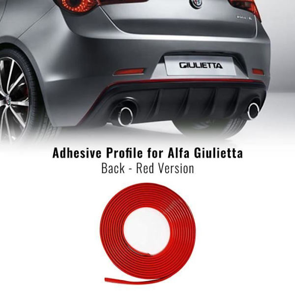 Selvklæbende profil bag til Alfa Romeo Giulietta bil, rød