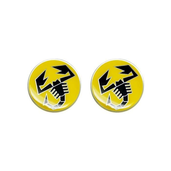 3D-klistermærke - Abarth - Skorpion - Gul - Diameter 21 mm - 2 stk.