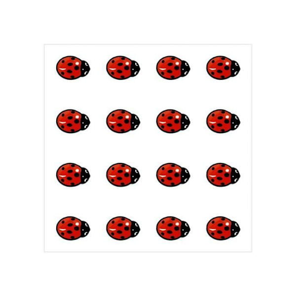 3D Stickers Mini Nyckelpigor, 16 delar, 10 x 7 mm