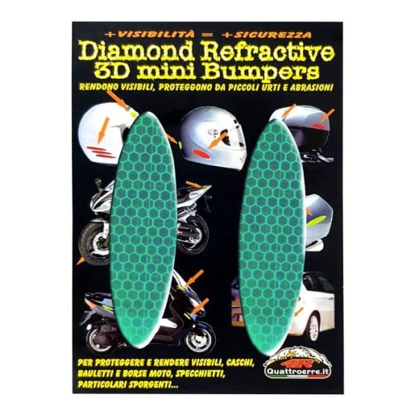 3D Refraktiva Klistermärken - Ej Specificerad - Gröna Ovala - 25 x 95 mm - 2 Stycken - Säkerhetsklassade