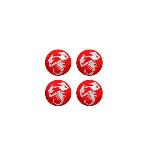 3D-klistermærke - Abarth - Skorpion - Rød - Diameter 9 mm - 4 stk.