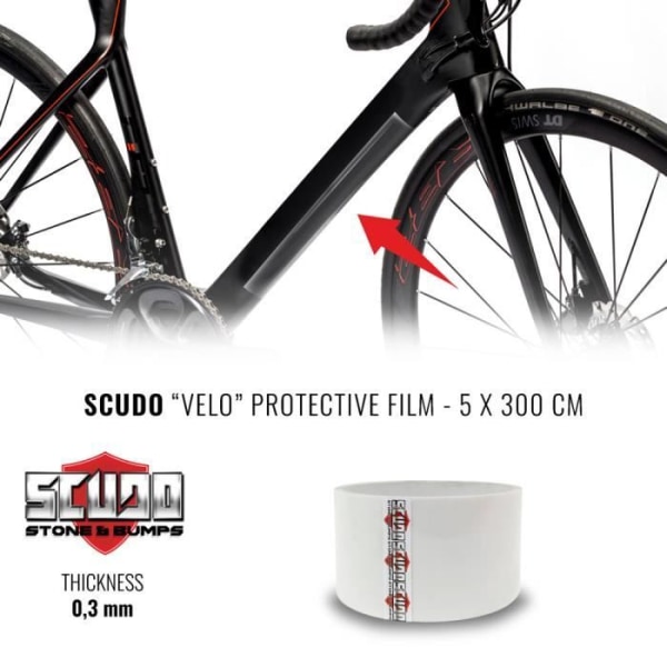 Självhäftande tejp - Ej specificerat - 5 cm x 3 mt - Cykelramskydd - Multifunktion - Svart