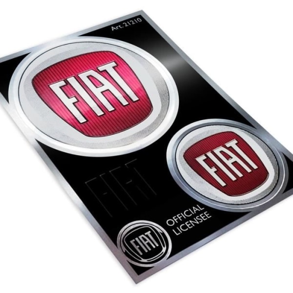 Officiella Fiat-klistermärken, 2-färgslogotyp, bord 94 x 131 mm