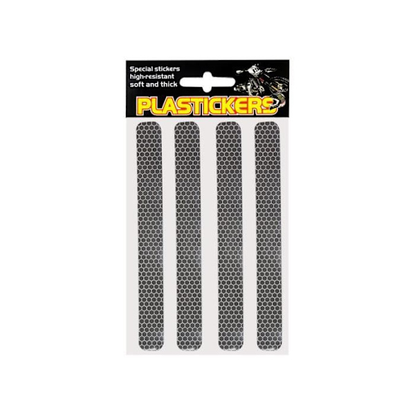 Reflekterende klistermærkestrimler til plastik, sort, plade 19,2 x 9,6 cm
