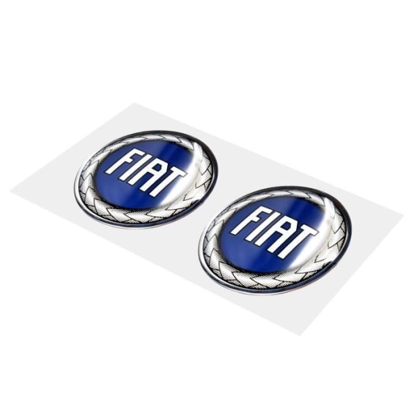 3D Fiat Officiell Logotypdekal Blå, Diameter 12 mm, 2 stycken