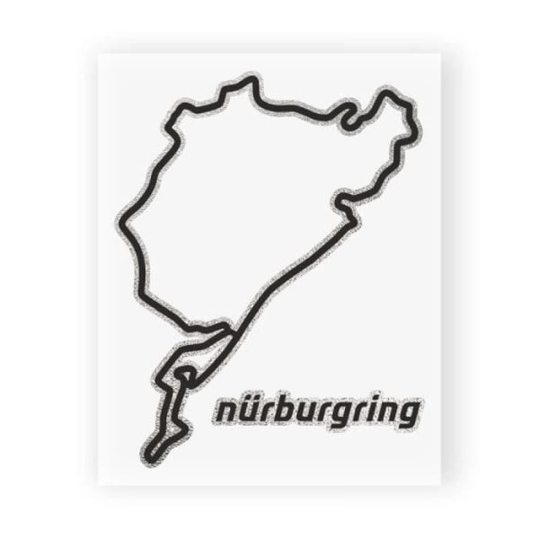 Klistermærke - Circuir - Nurburgring - 10 x 12 cm - Sort - Modstandsdygtig og holdbar