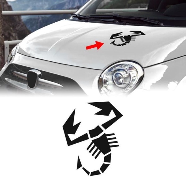 Abarth Scorpion Bonnet Sticker, Sort, 20 x 24 cm
