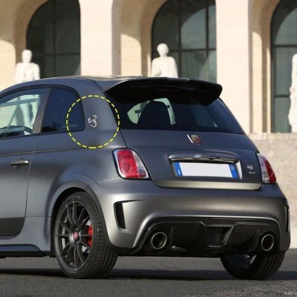 3D Scorpion Sticker til Fiat 500 Abarth Sidesøjle, satinsølv