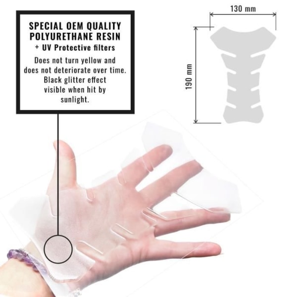 Skydd Reservoar 3D - Protek - Super-Transparent - 20 cm - 12,5 cm - Moto Supertransparent