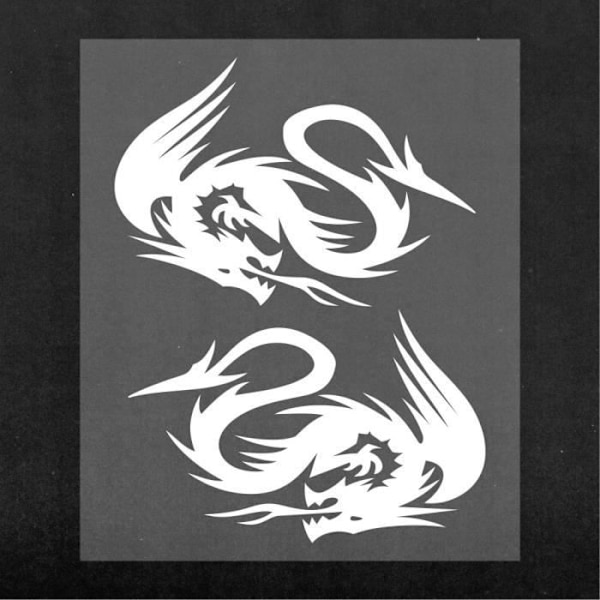 Pre-Cut Dragon selvklæbende klistermærke, hvid, 10 x 12 cm