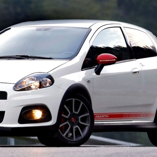 Dekorationssats - Abarth - Punto - 2 självhäftande silverremsor - Esseesse bokstäver - 3D-dekal
