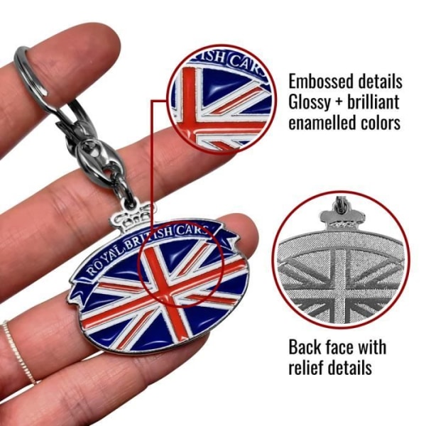 Nyckelring - Royal British - Metall - 45 mm - Svart - Bil