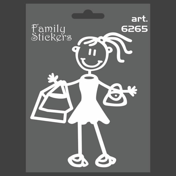Bilstickers - Familj - 9 x 12 cm - Garanterat fastsättning - Hållbar motståndskraft - Vit färg