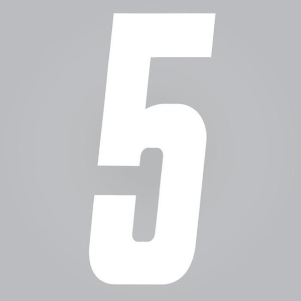 Autocollant Nummer - Ej specificerad - 5 - Vit - Pack om 3 - Höjd 21 cm