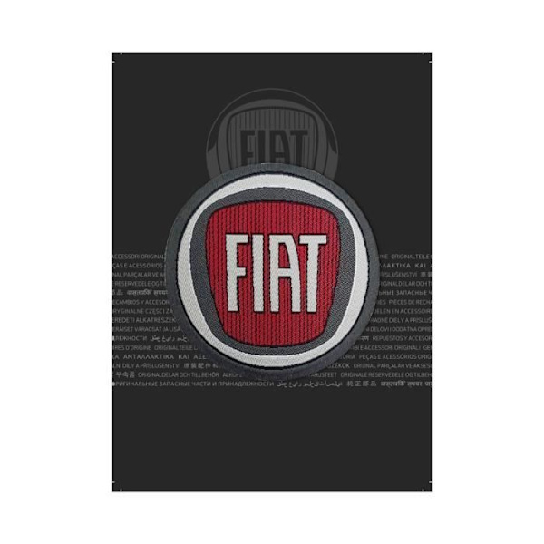 Officiell Fiat Patch, färglogotyp, 60 x 60 mm